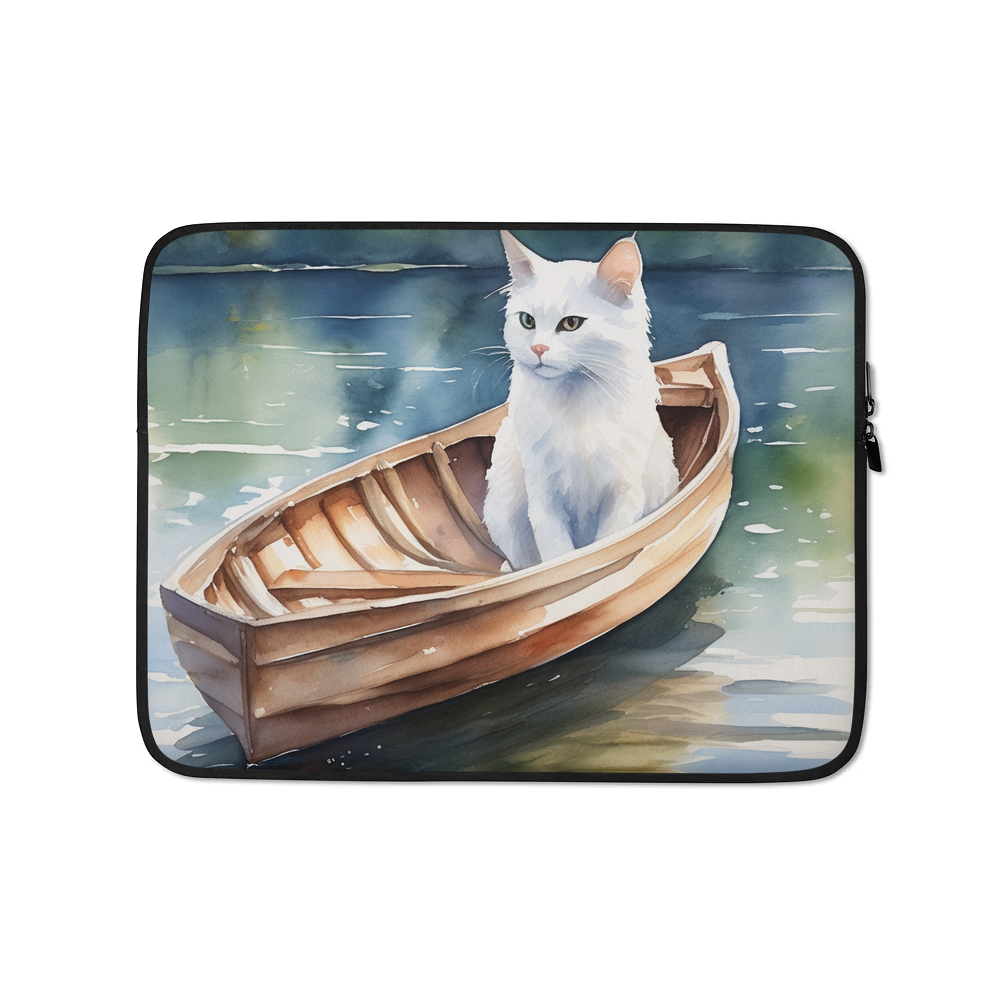 PugMug Custom White Companion Cat Laptop Sleeve