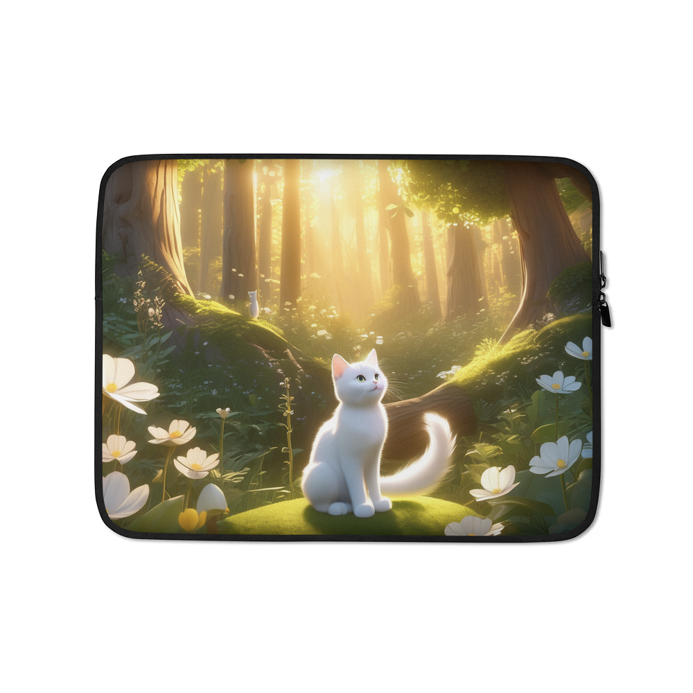 PugMug Custom White Companion Cat Laptop Sleeve
