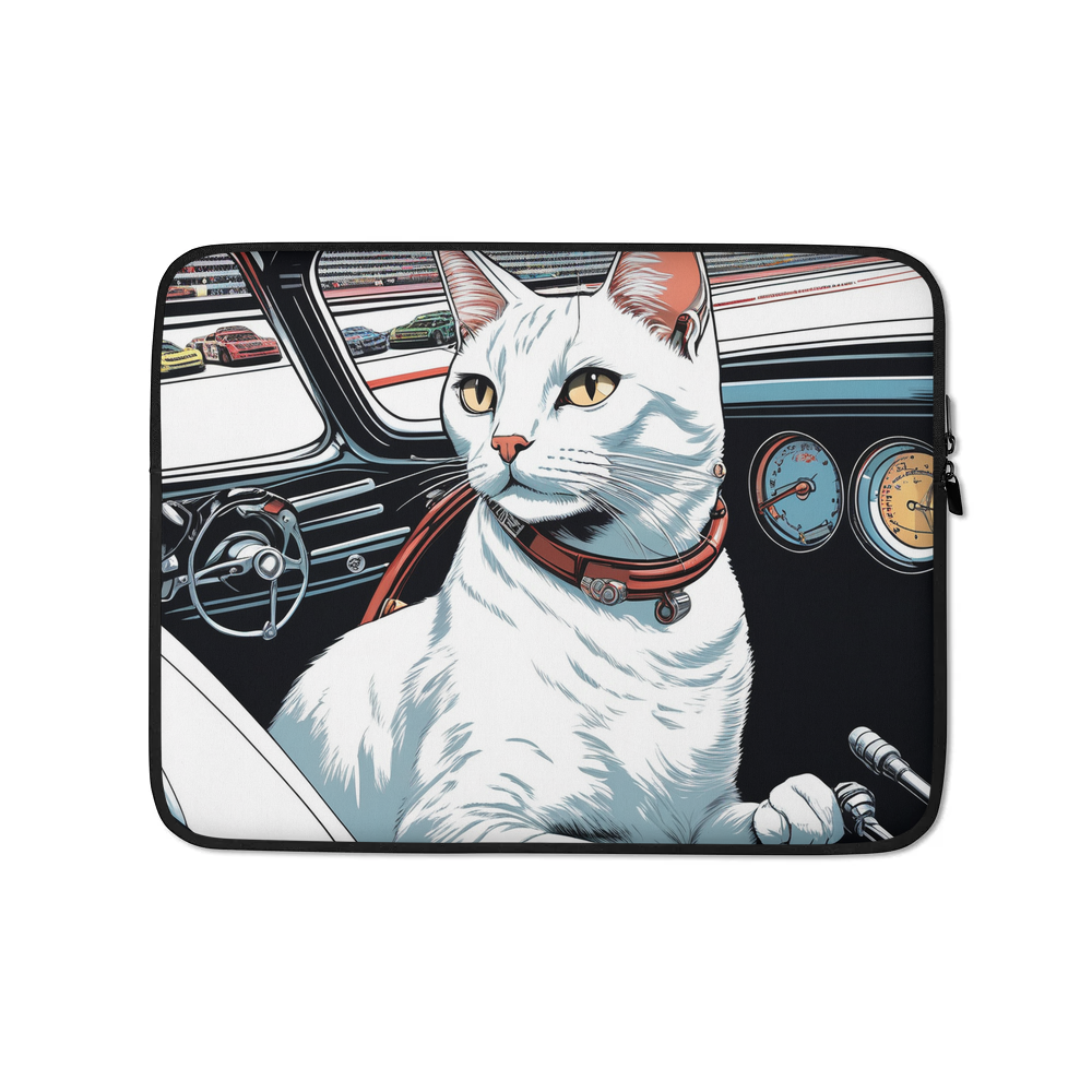 PugMug Custom White Companion Cat Laptop Sleeve