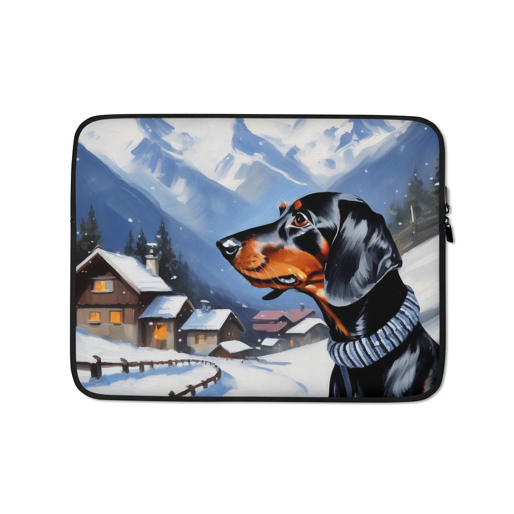 PugMug Custom Black Dachshund Laptop Sleeve