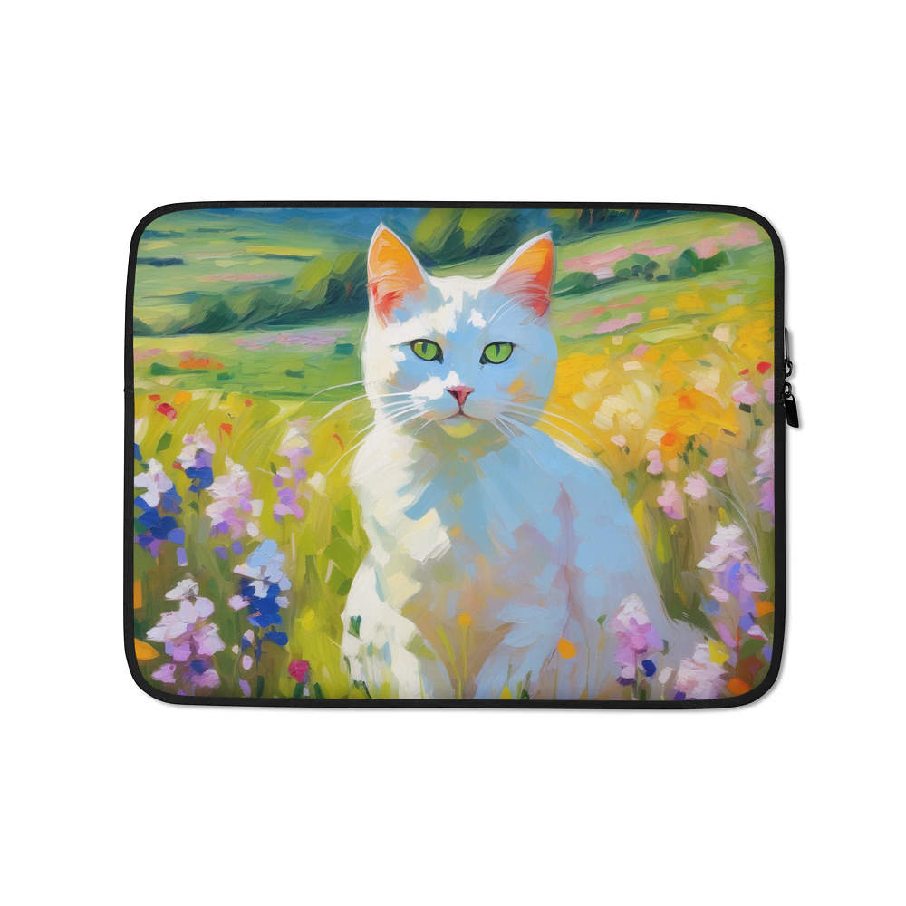 PugMug Custom White Companion Cat Laptop Sleeve