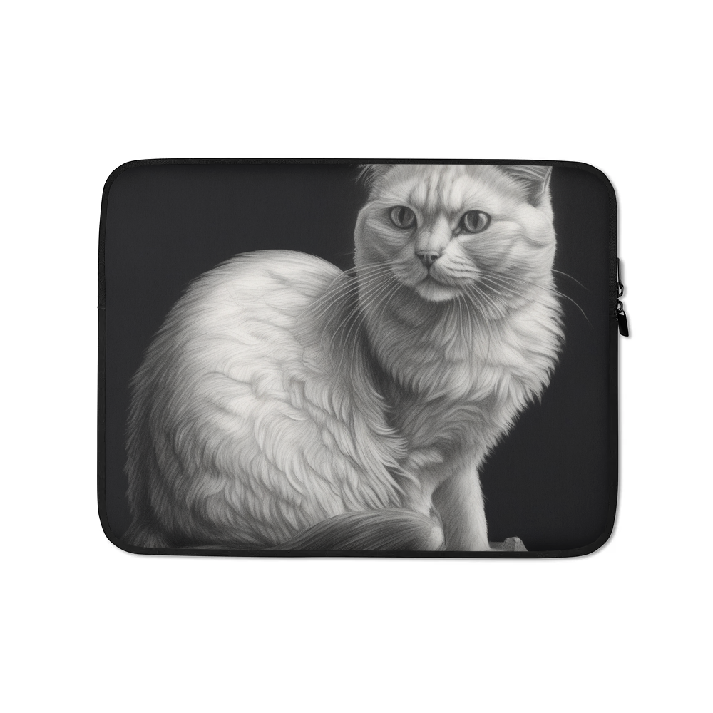 PugMug Custom White Companion Cat Laptop Sleeve