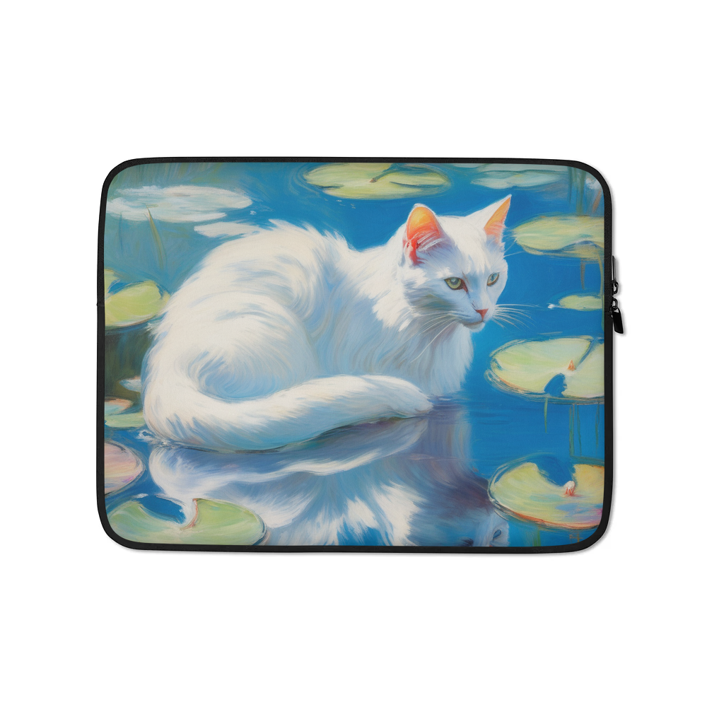 PugMug Custom White Companion Cat Laptop Sleeve
