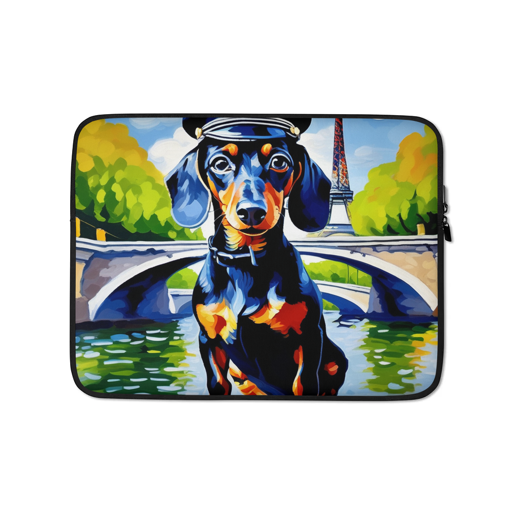 PugMug Custom Black Dachshund Laptop Sleeve