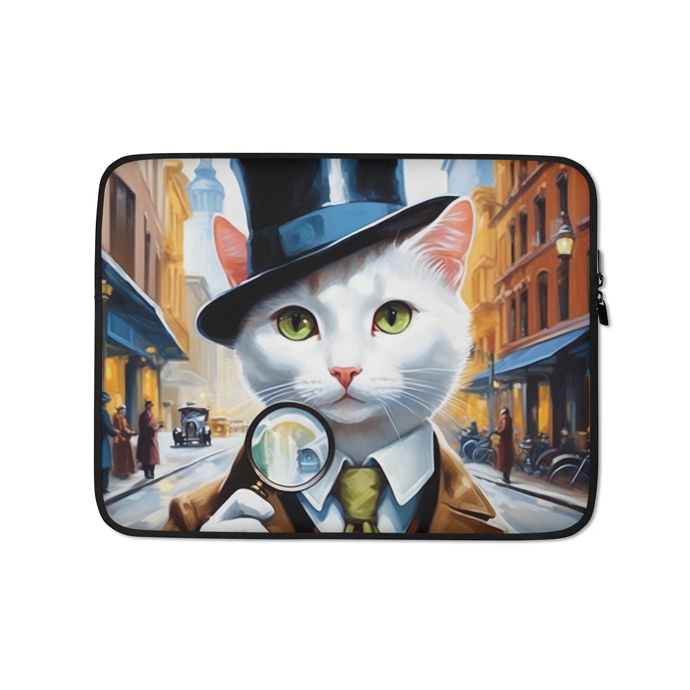 PugMug Custom White Companion Cat Laptop Sleeve