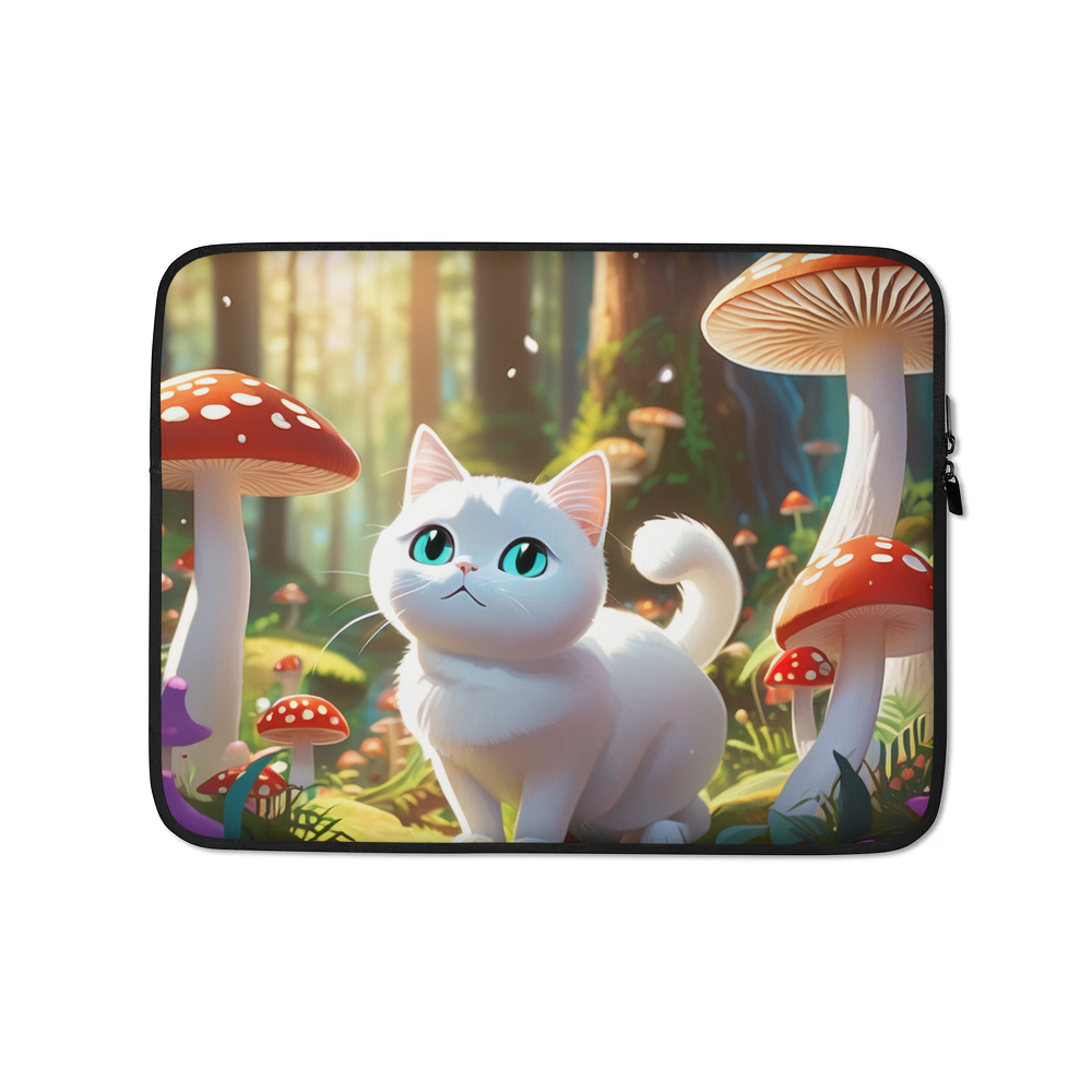 PugMug Custom White Companion Cat Laptop Sleeve