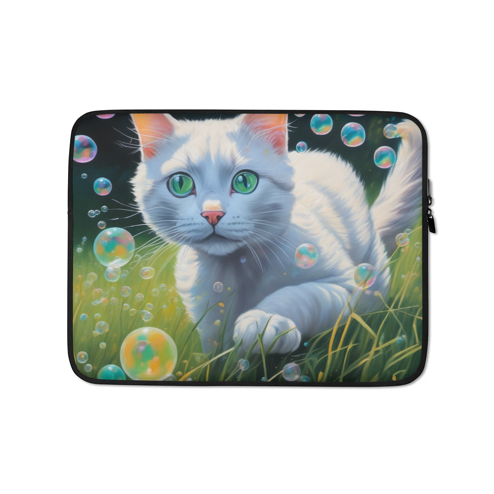 PugMug Custom White Companion Cat Laptop Sleeve