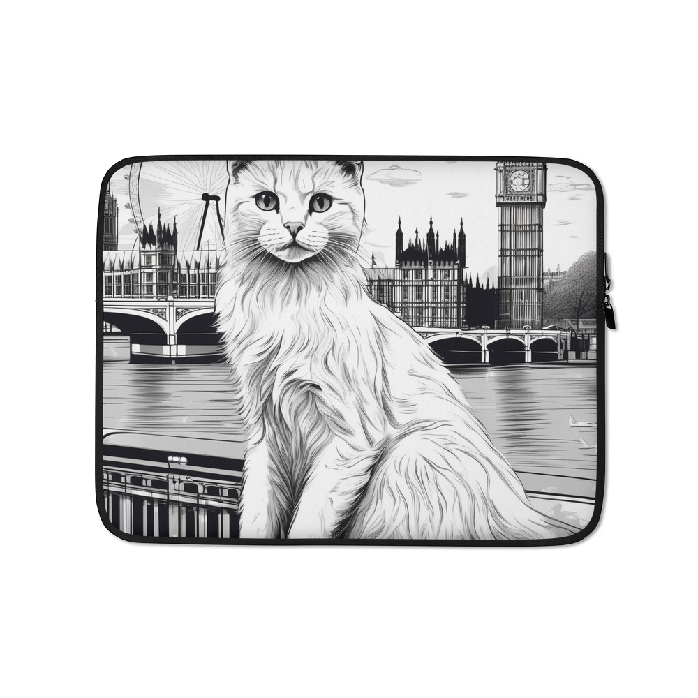 PugMug Custom White Companion Cat Laptop Sleeve
