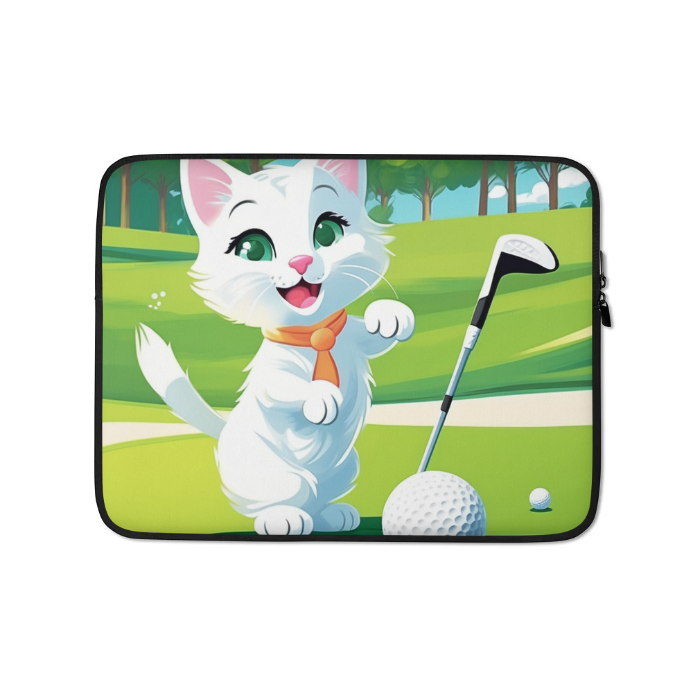 PugMug Custom White Companion Cat Laptop Sleeve