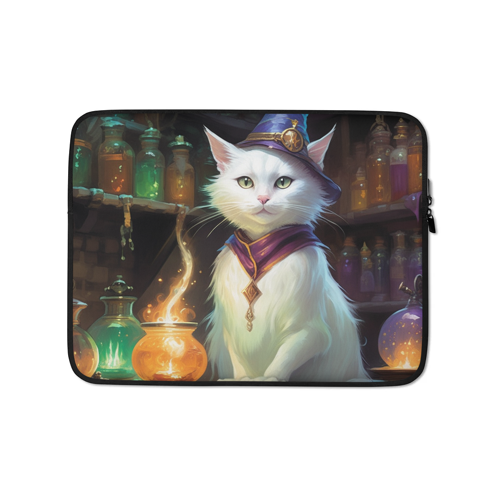 PugMug Custom White Companion Cat Laptop Sleeve