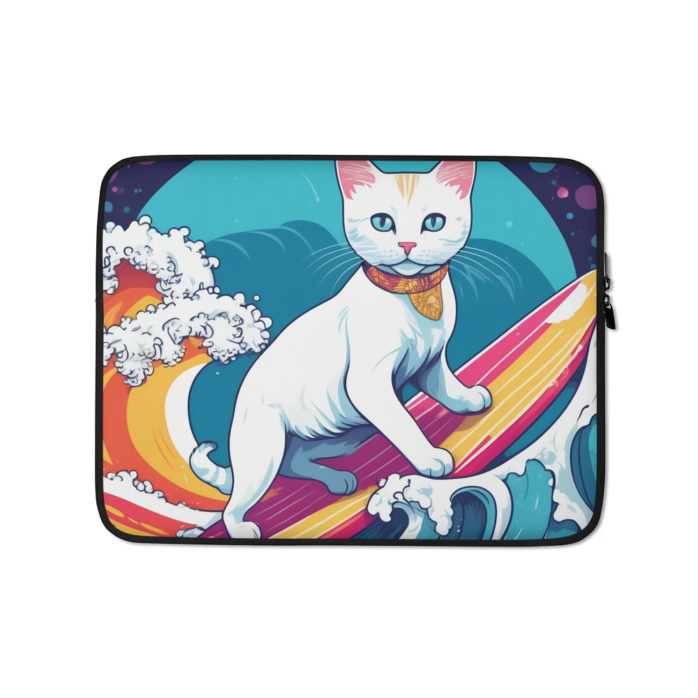 PugMug Custom White Companion Cat Laptop Sleeve