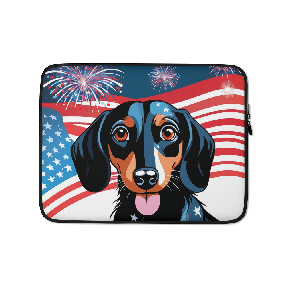PugMug Custom Black Dachshund Laptop Sleeve