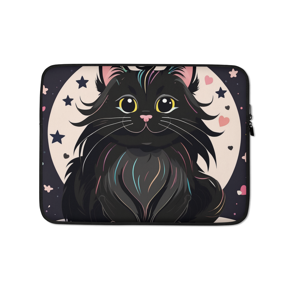 PugMug Custom Black Maine Coon Cat Laptop Sleeve