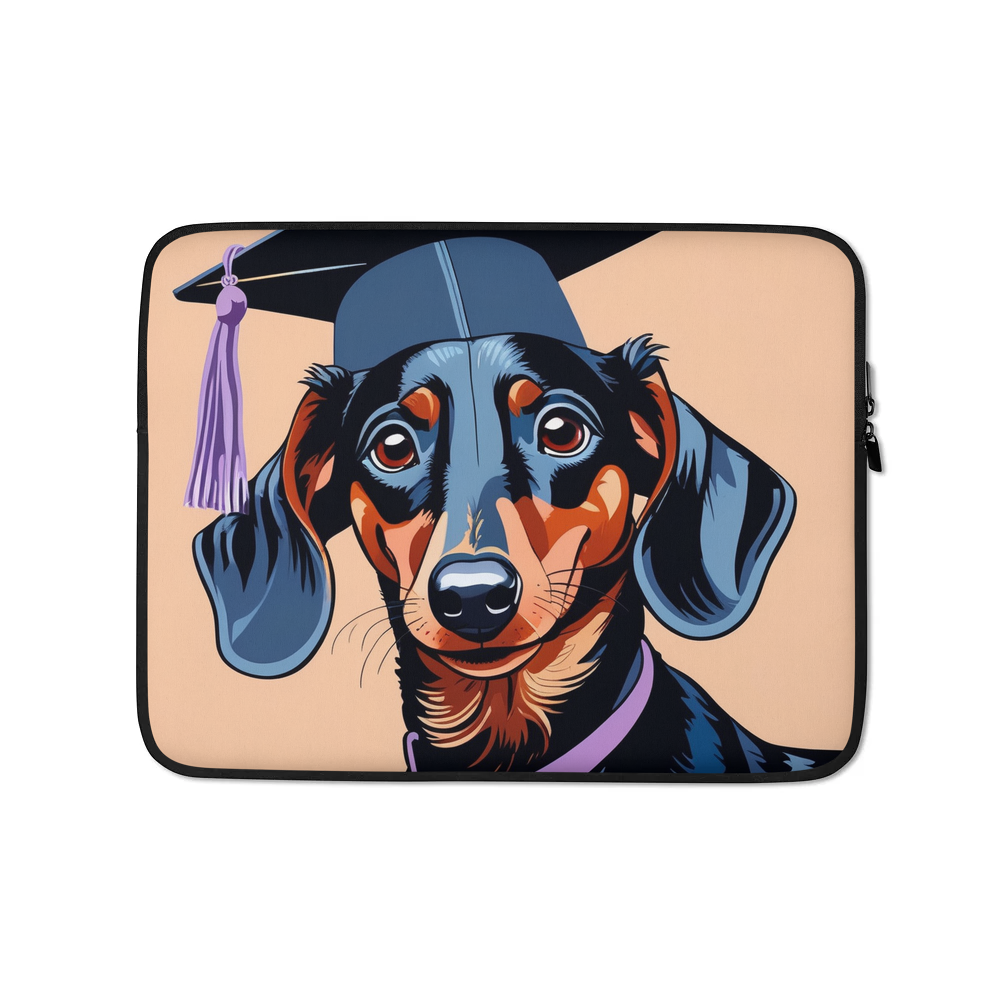 PugMug Custom Black Dachshund Laptop Sleeve