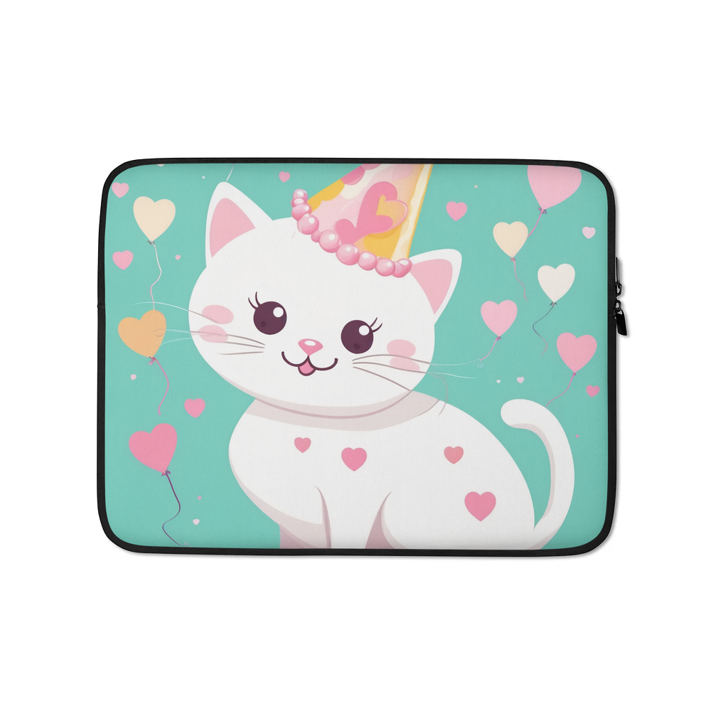 PugMug Custom White Companion Cat Laptop Sleeve