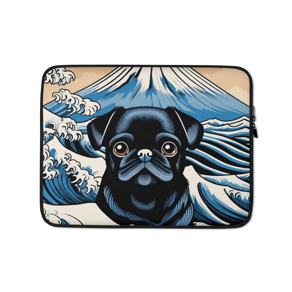 PugMug Custom Black Pug Laptop Sleeve