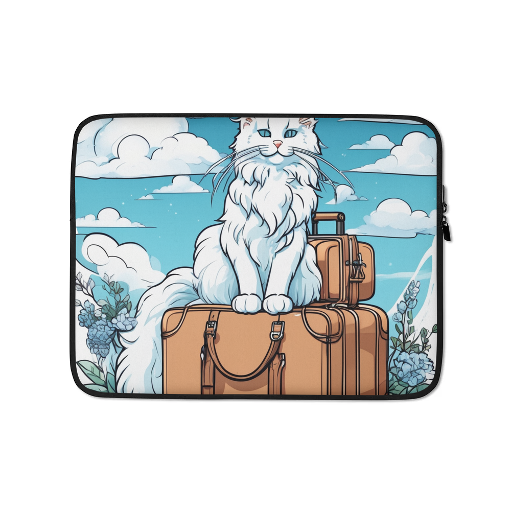 PugMug Custom White Maine Coon Cat Laptop Sleeve