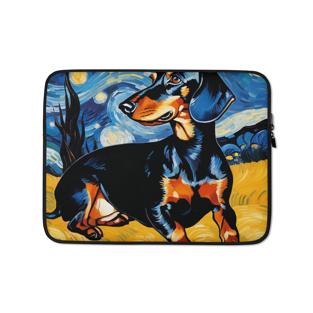 PugMug Custom Black Dachshund Laptop Sleeve