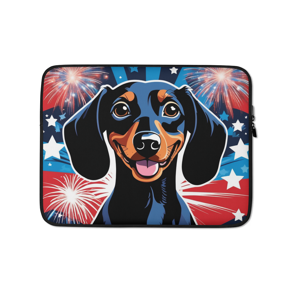 PugMug Custom Black Dachshund Laptop Sleeve