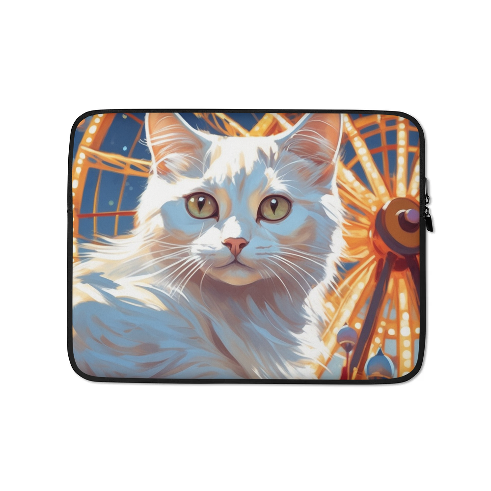PugMug Custom White Companion Cat Laptop Sleeve
