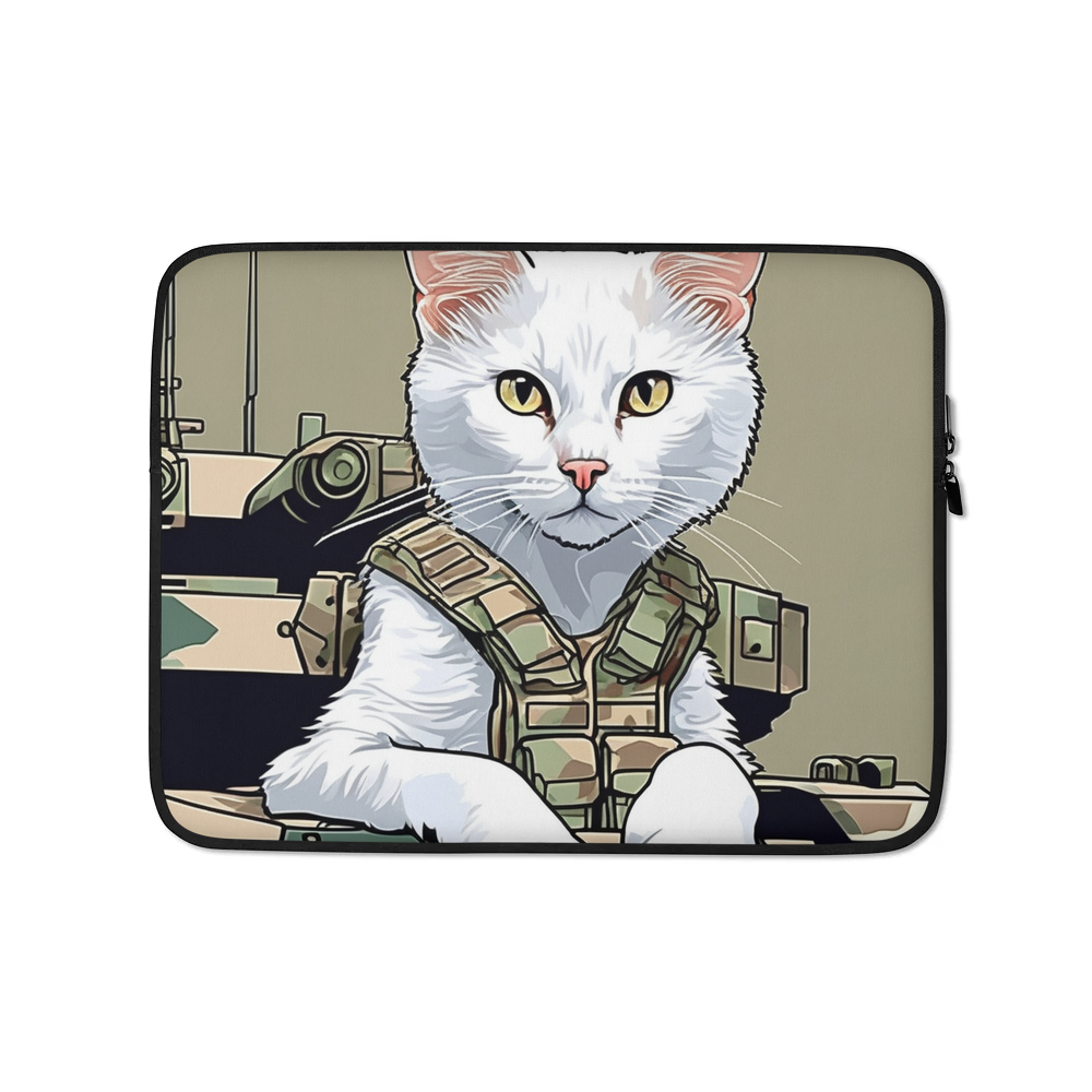 PugMug Custom White Companion Cat Laptop Sleeve