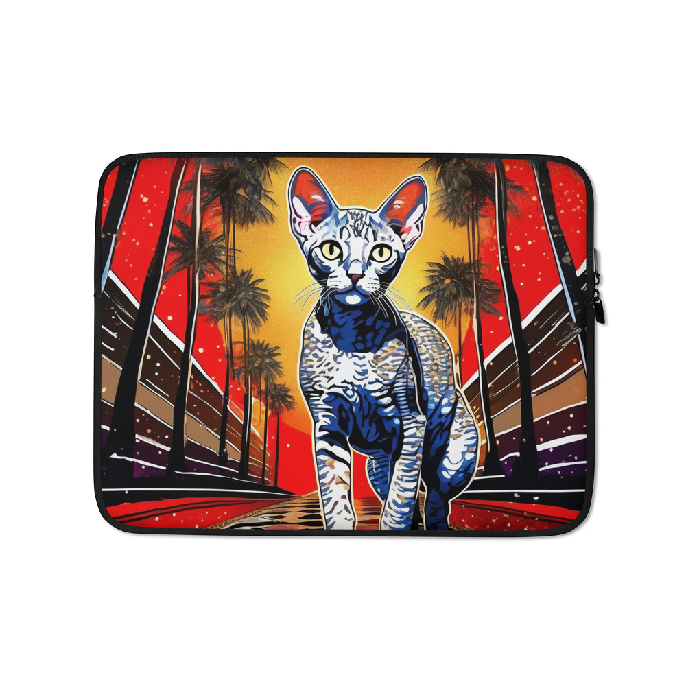 PugMug Custom Tabby Devon Rex Cat Laptop Sleeve