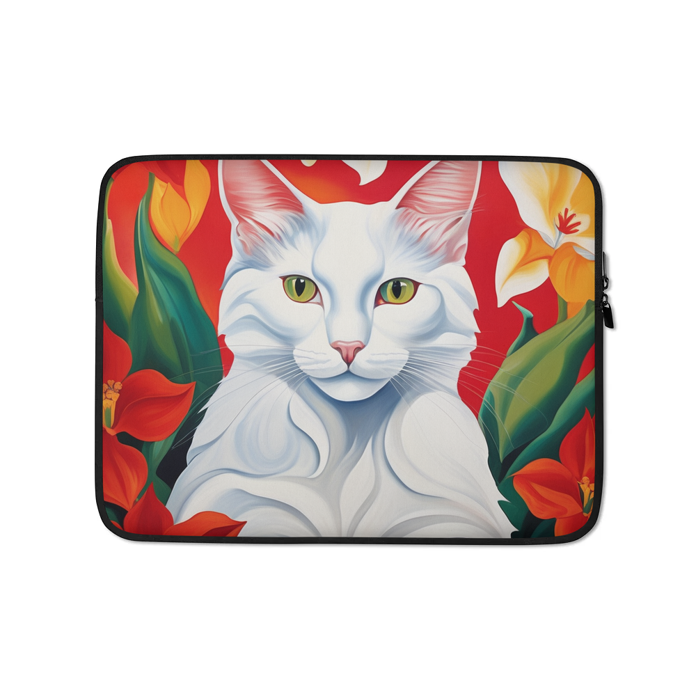 PugMug Custom White Companion Cat Laptop Sleeve