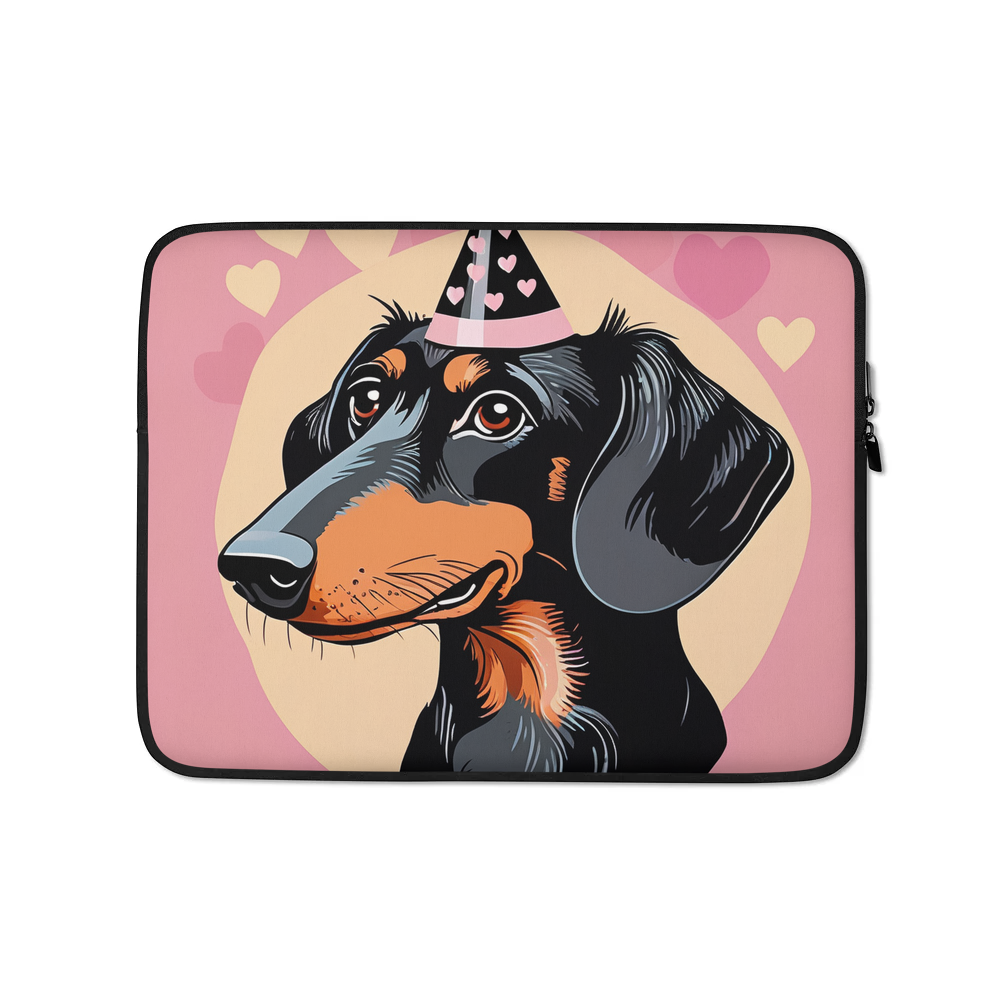 PugMug Custom Black Dachshund Laptop Sleeve