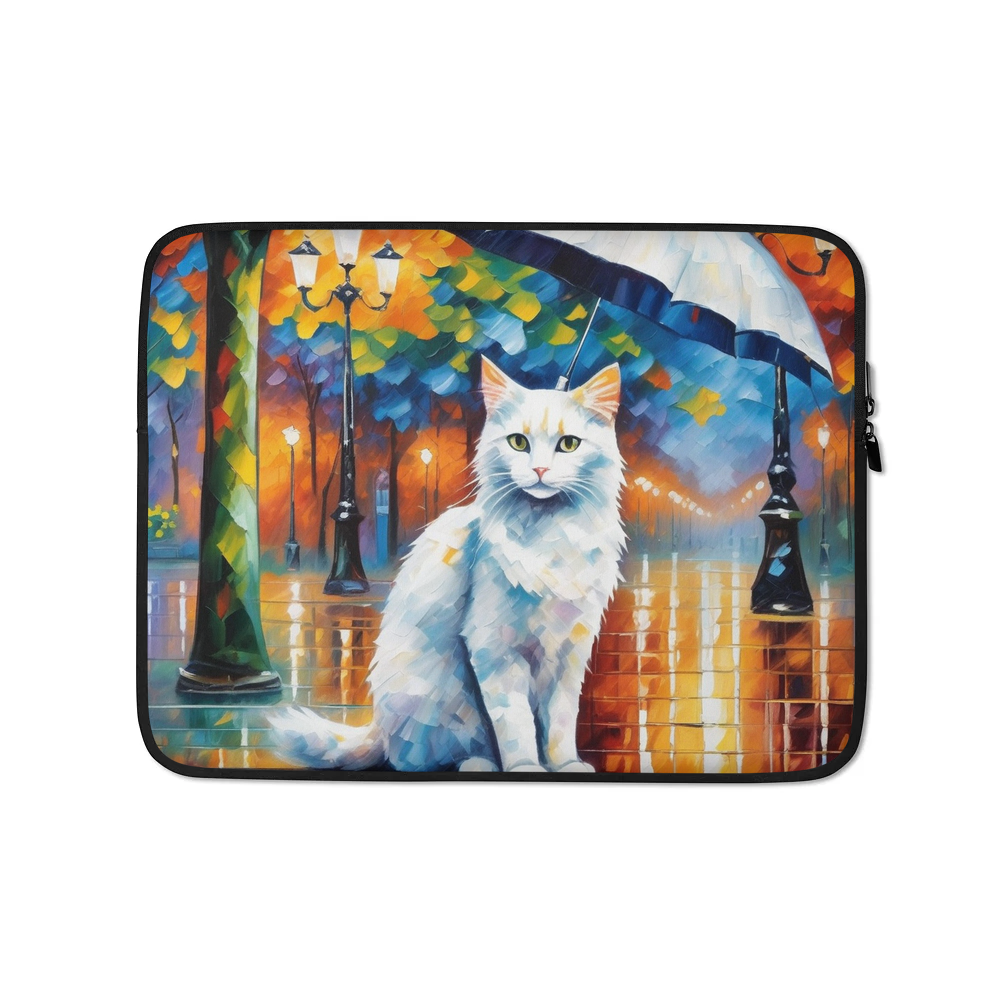 PugMug Custom White Companion Cat Laptop Sleeve