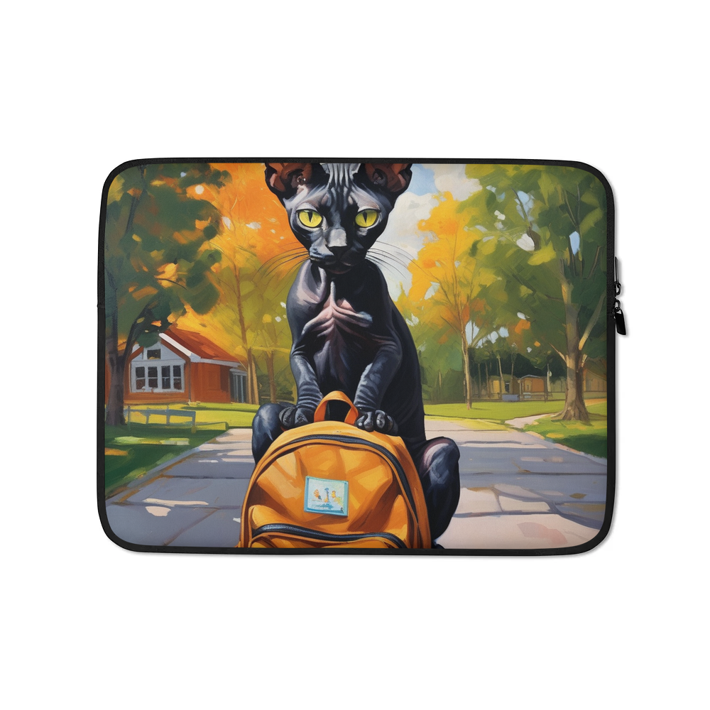 PugMug Custom Black Sphynx Cat Laptop Sleeve