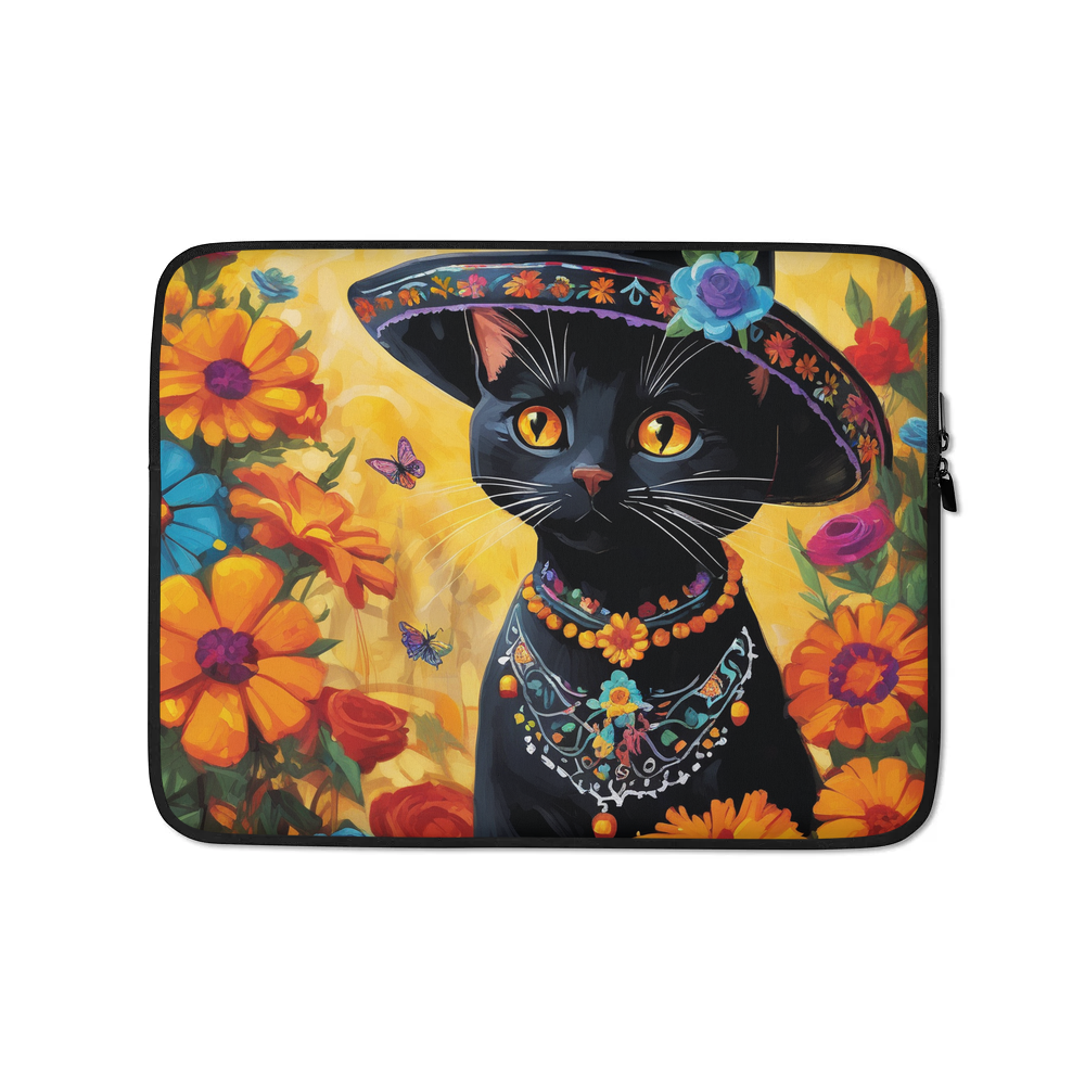 PugMug Custom Black Companion Cat Laptop Sleeve