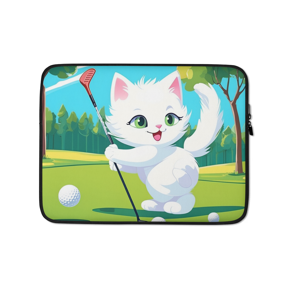 PugMug Custom White Companion Cat Laptop Sleeve