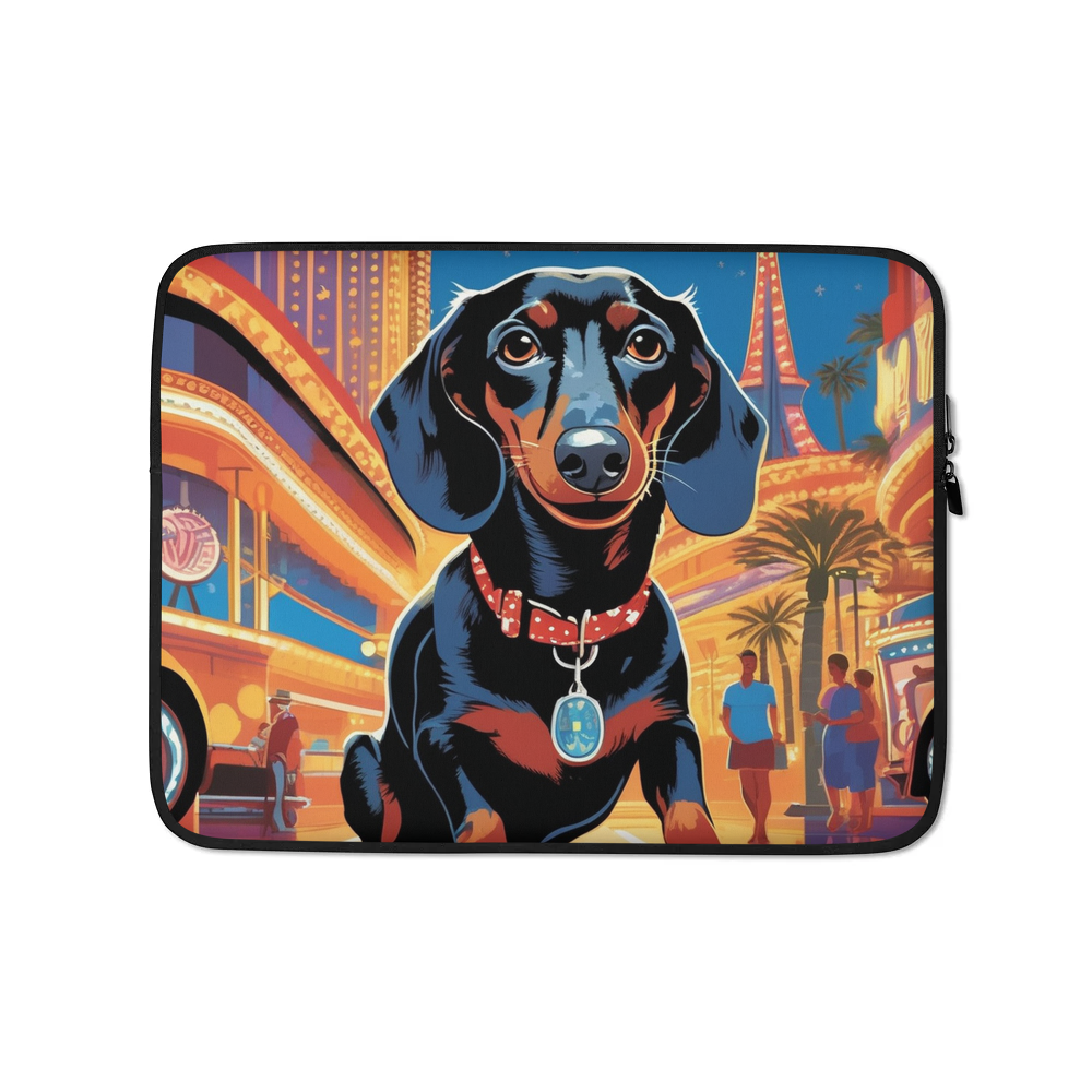 PugMug Custom Black Dachshund Laptop Sleeve