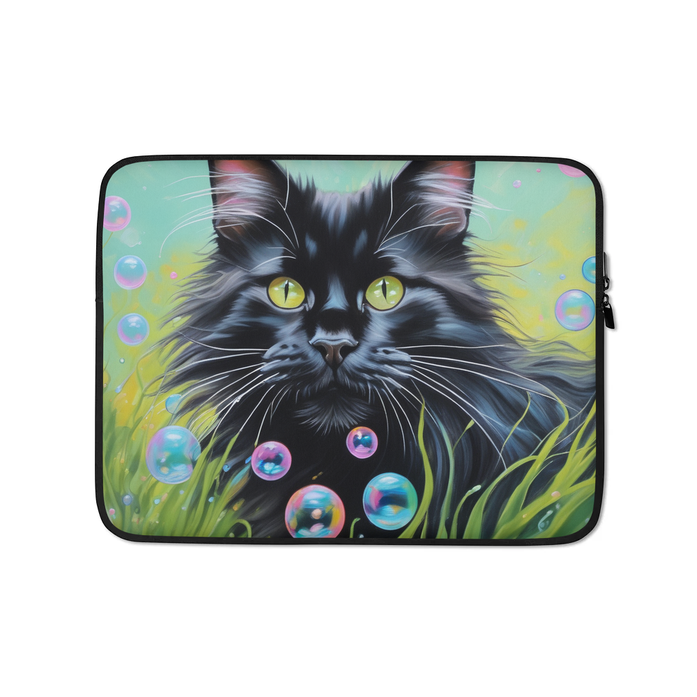PugMug Custom Black Maine Coon Cat Laptop Sleeve