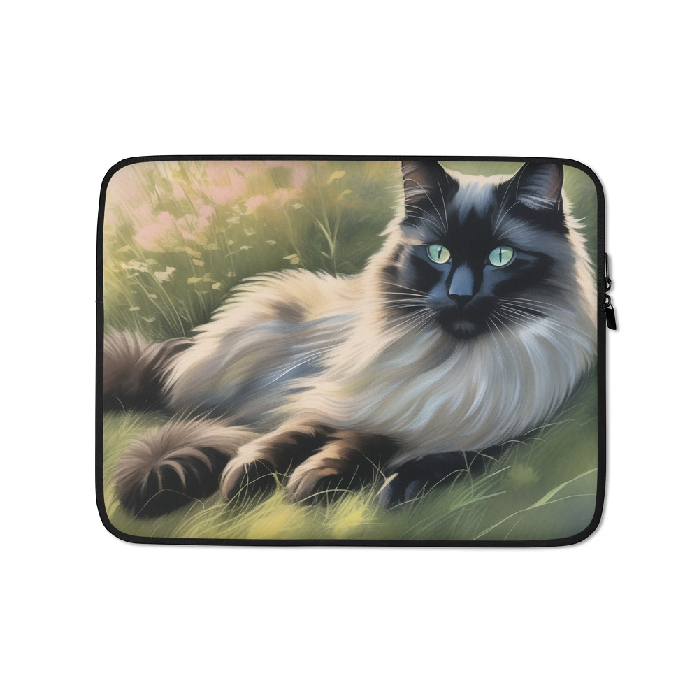 PugMug Custom Black Ragdoll Cat Laptop Sleeve