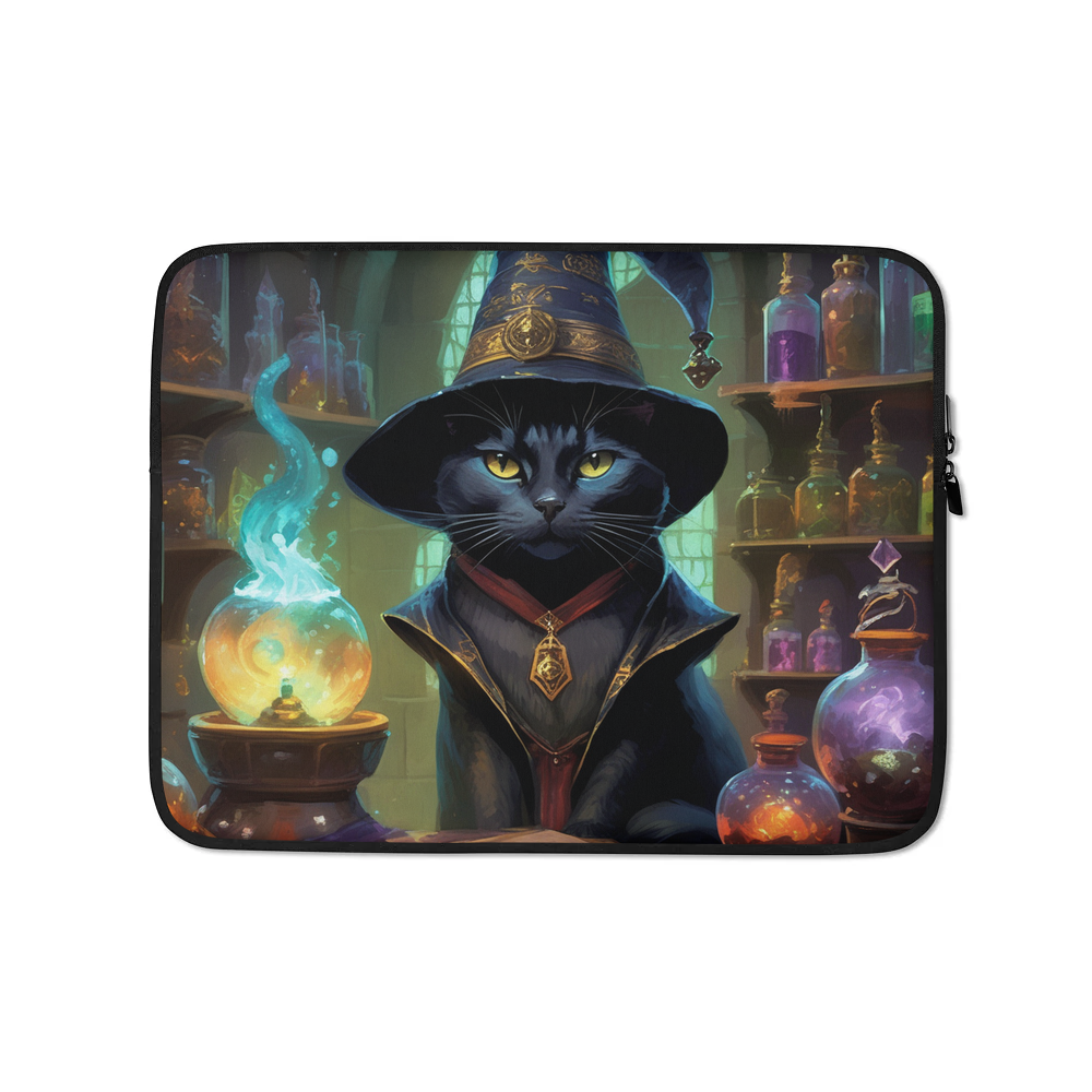 PugMug Custom Black American Shorthair Cat Laptop Sleeve