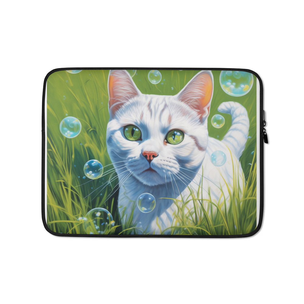 PugMug Custom White American Shorthair Cat Laptop Sleeve