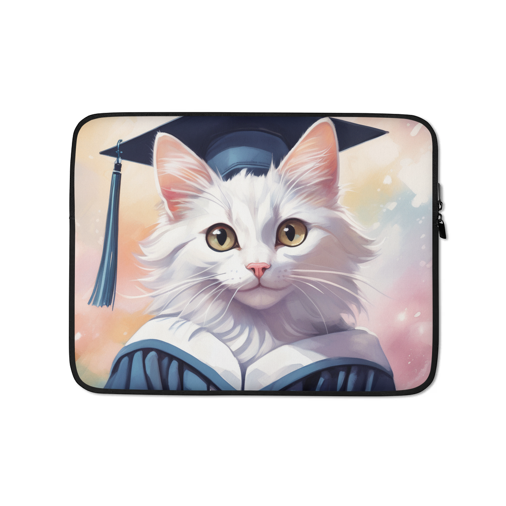 PugMug Custom White Companion Cat Laptop Sleeve