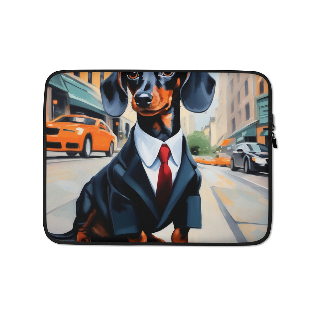 PugMug Custom Black Dachshund Laptop Sleeve