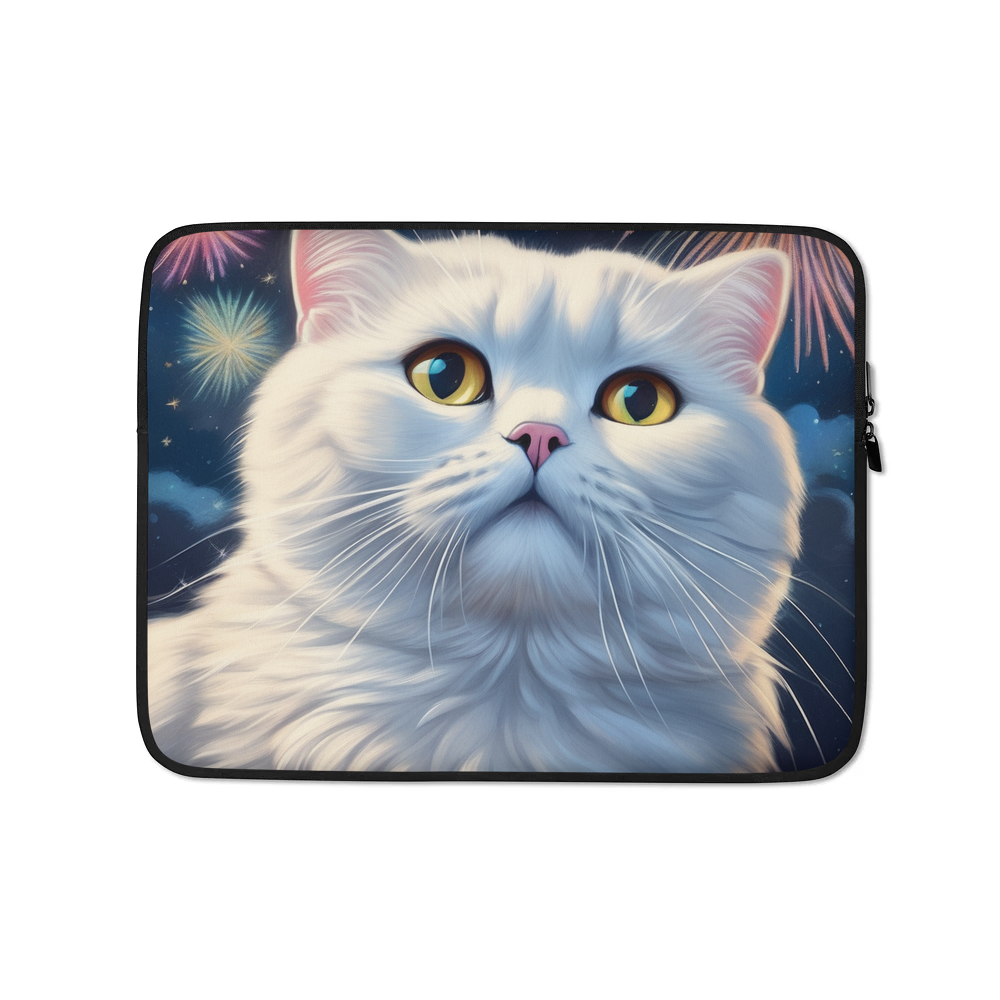 PugMug Custom White Scottish Fold Cat Laptop Sleeve
