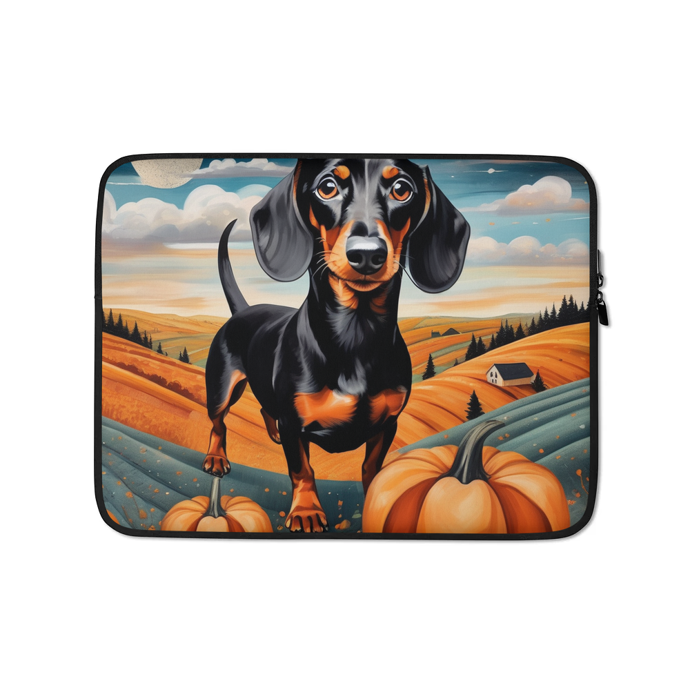 PugMug Custom Black Dachshund Laptop Sleeve