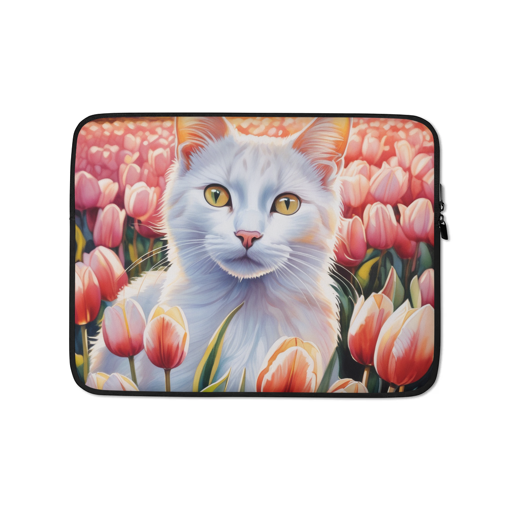 PugMug Custom White Companion Cat Laptop Sleeve