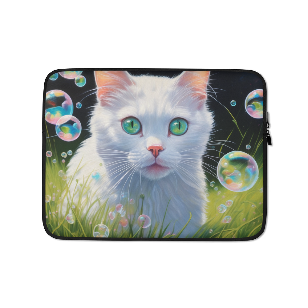 PugMug Custom White Companion Cat Laptop Sleeve