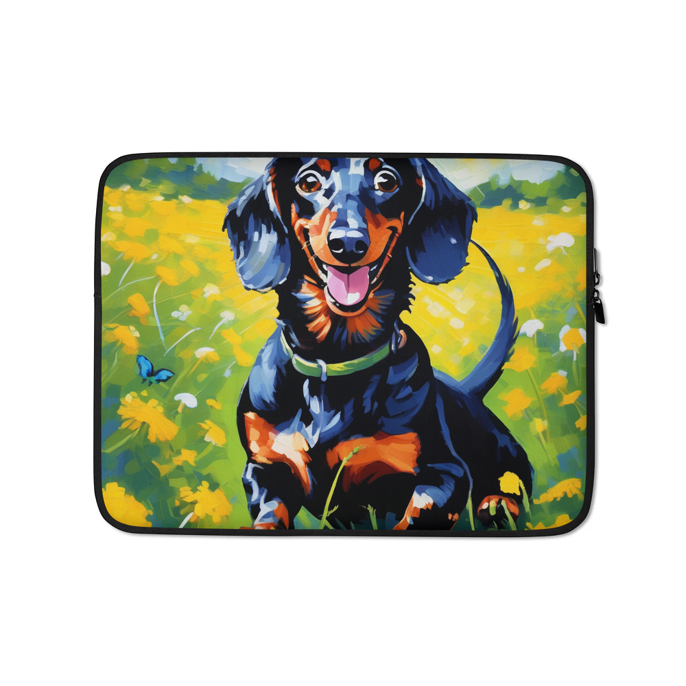 PugMug Custom Black Dachshund Laptop Sleeve