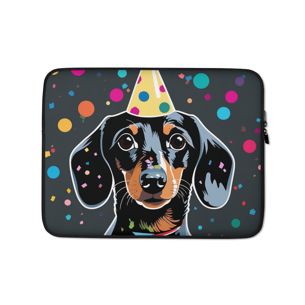 PugMug Custom Black Dachshund Laptop Sleeve