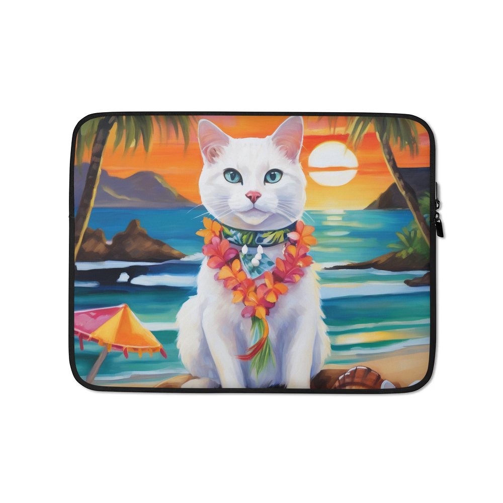 PugMug Custom White Companion Cat Laptop Sleeve