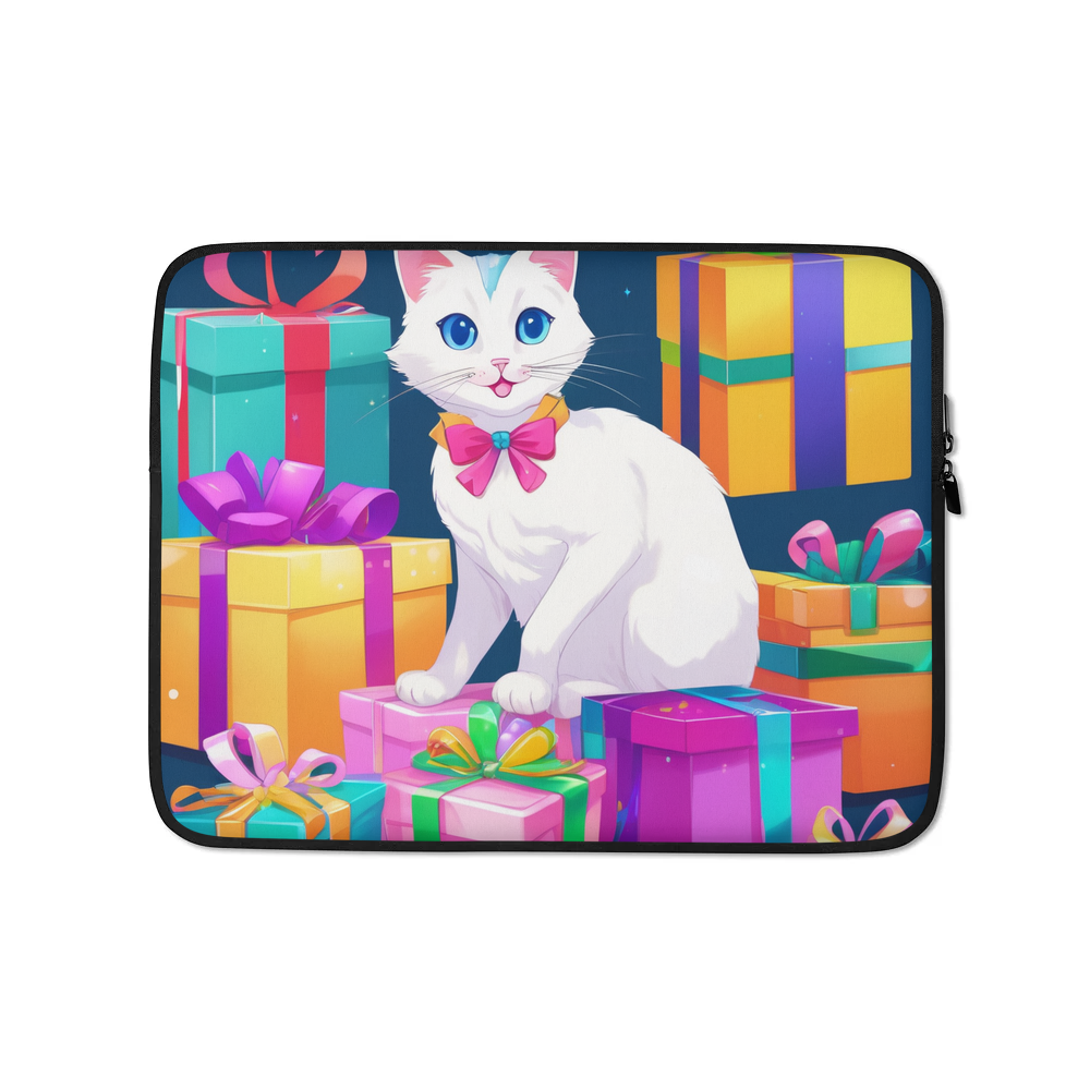 PugMug Custom White Companion Cat Laptop Sleeve