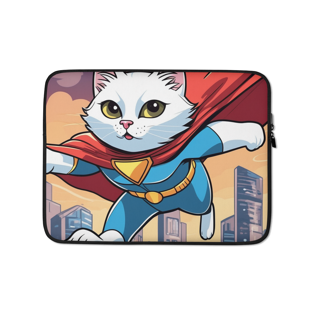 PugMug Custom White Companion Cat Laptop Sleeve