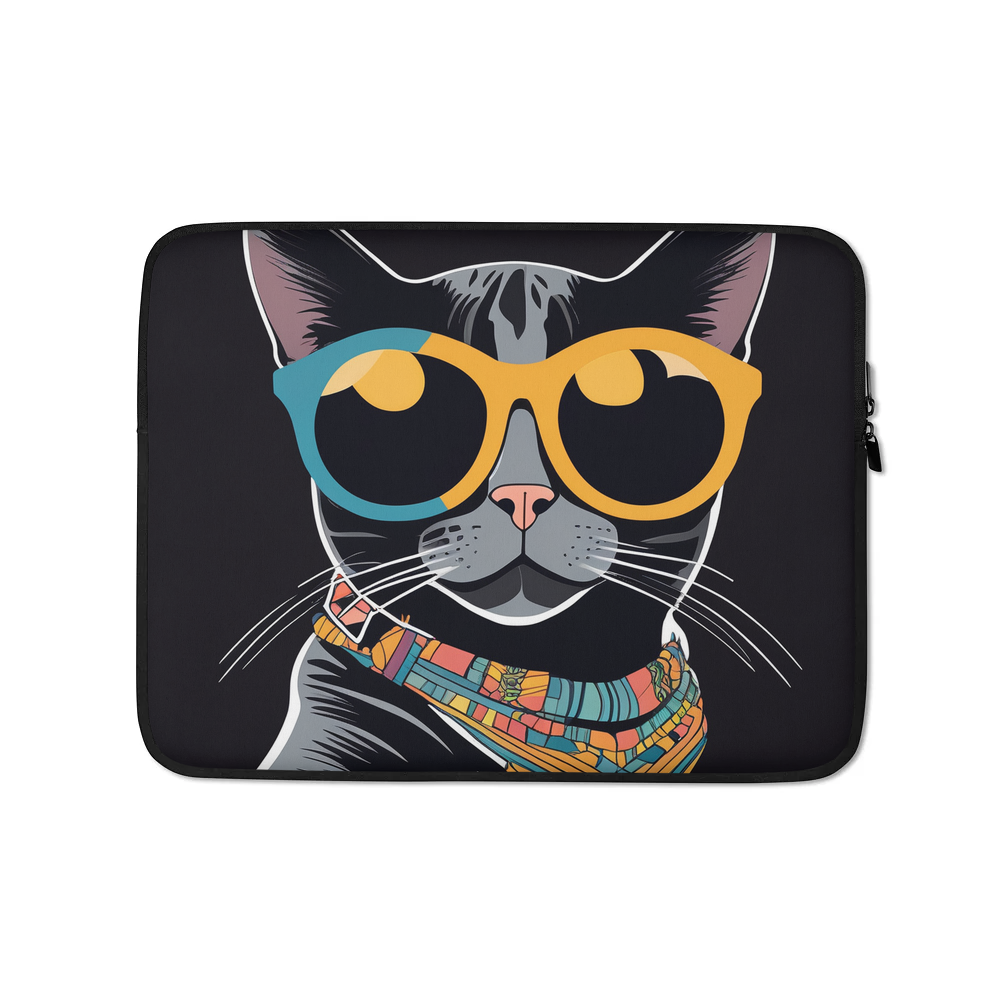 PugMug Custom Black American Shorthair Cat Laptop Sleeve