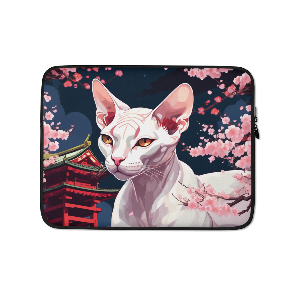 PugMug Custom White Sphynx Cat Laptop Sleeve